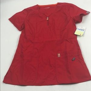 Code Happy Red XXS Scrub Top Brand New B88
